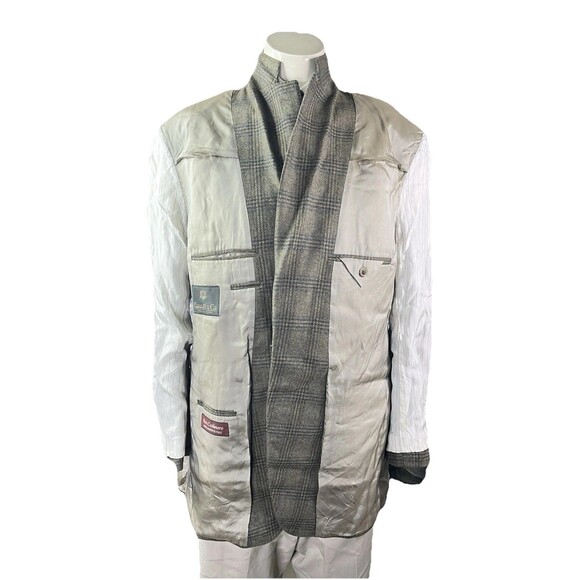 Carroll & Co. ‘Crestwood’ Men Blazer 42L Italian Cashmere Woven Windowpane Check - Picture 7 of 14